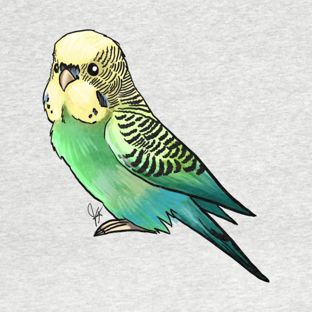 Bird - Budgerigar Parakeet - Green by Jen's Dogs Custom Gifts and Designs